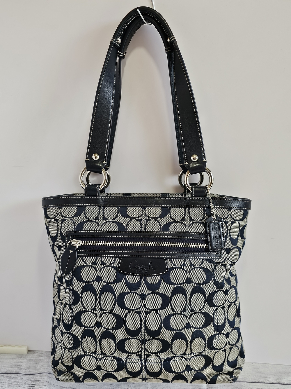 Coach Penelope Signature Lunch Tote In Navy Blue